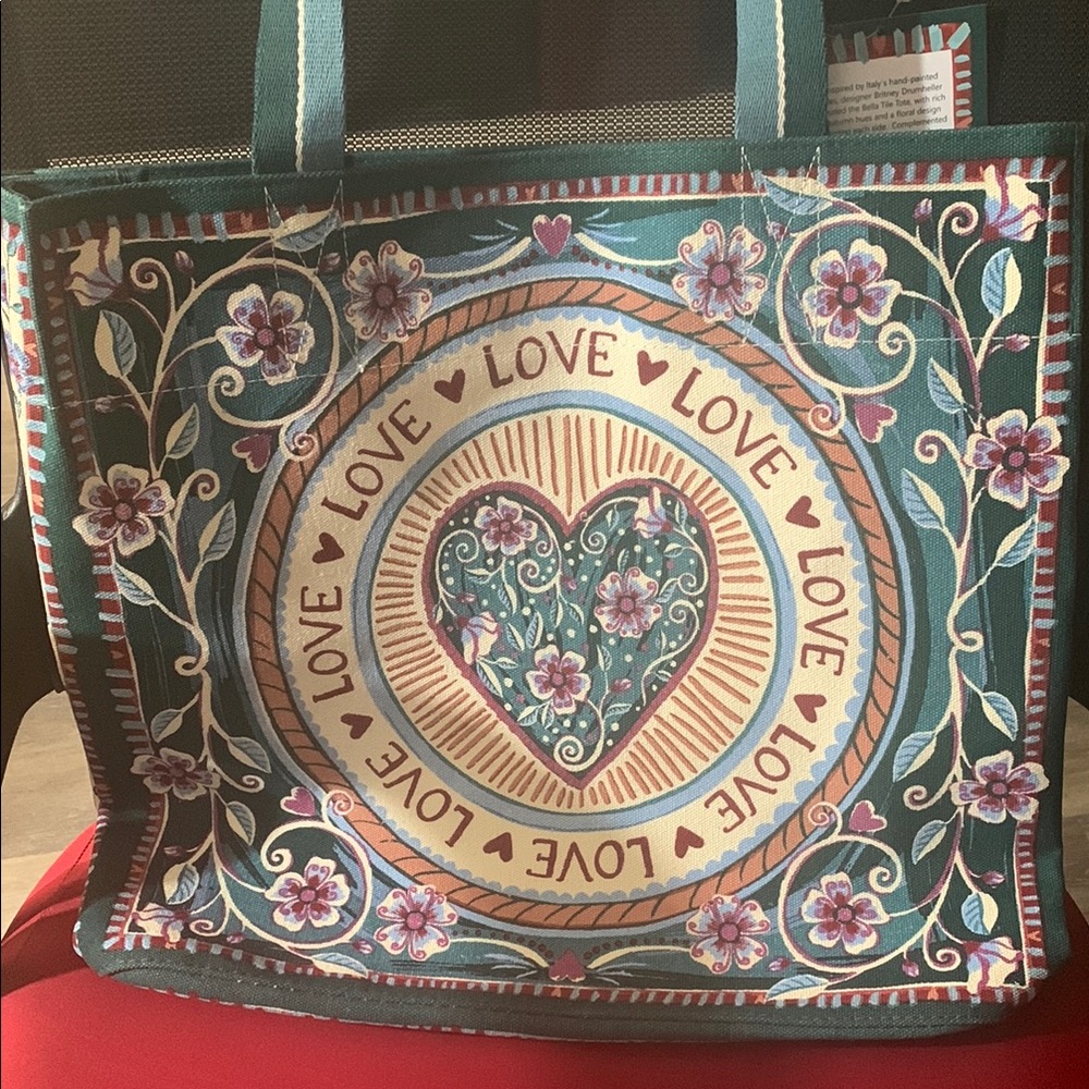 NWT Brighton Blue and Purple Bella Tote Bag with Intricate Design